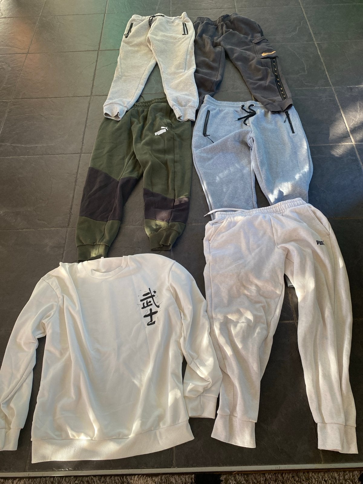 Pakket van 5 heren joggingbroeken en 1 trui, Ophalen of Verzenden, Gedragen, Overige maten, Meerkleurig
