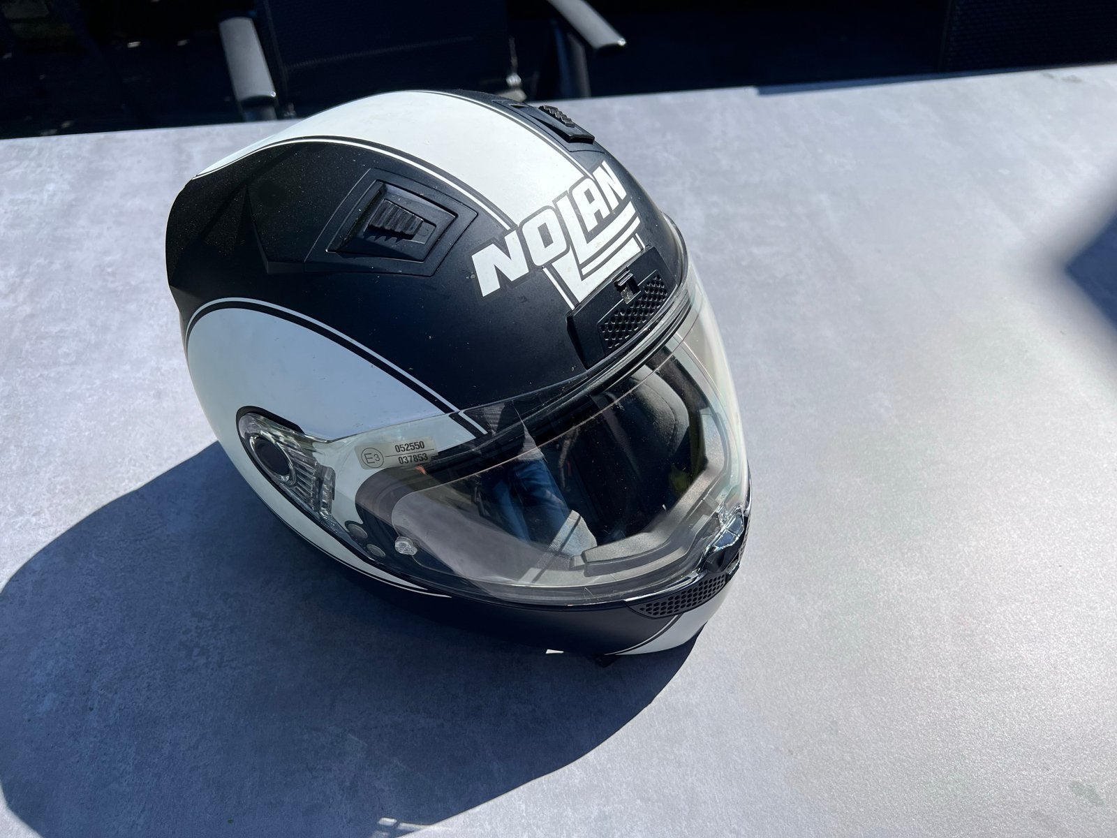 Nolan Integraalhelm maat S - Zwart/Wit - Zo goed als nieuw, Motoren, Kleding | Motorhelmen, Heren, Nolan, Ophalen of Verzenden