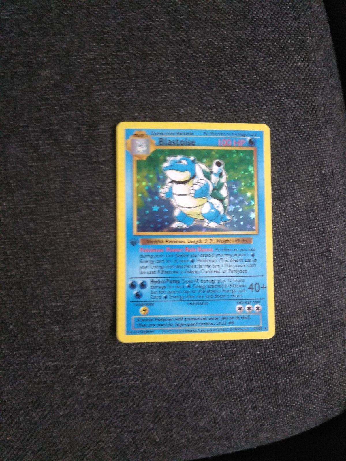 Pokémon Blastoise Kaart - Base Set, Ophalen of Verzenden, Gebruikt, Losse kaart