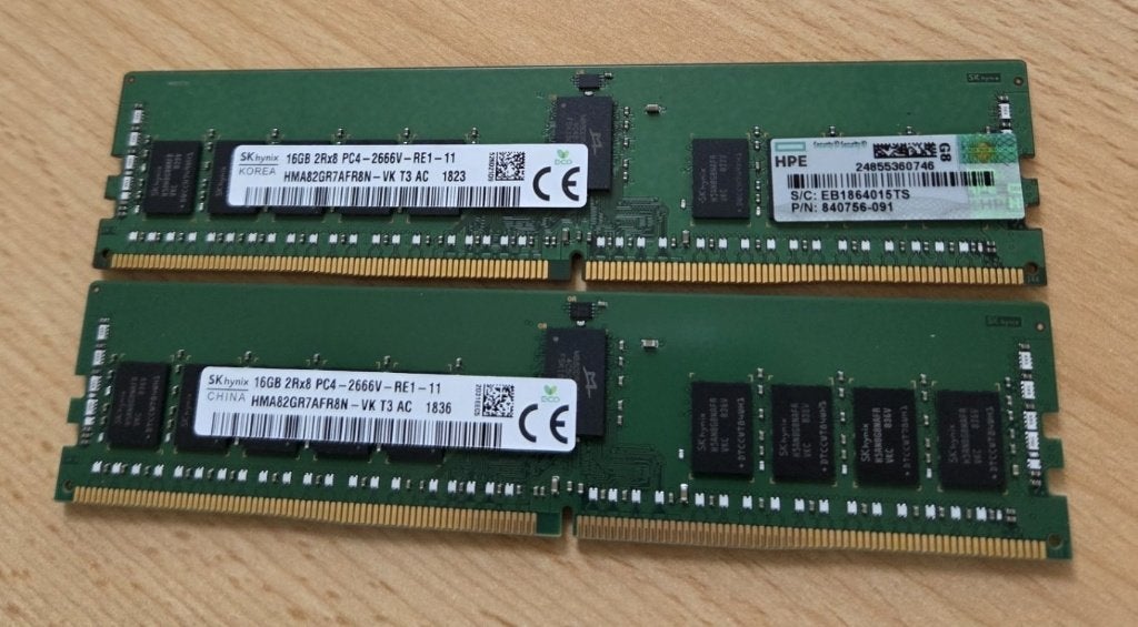 2x16GB 2Rx8 PC4-2666v-re1-11 Geheugen, Computers en Software, 2666 MHz (PC4-21300), Verzenden, Server, DDR4