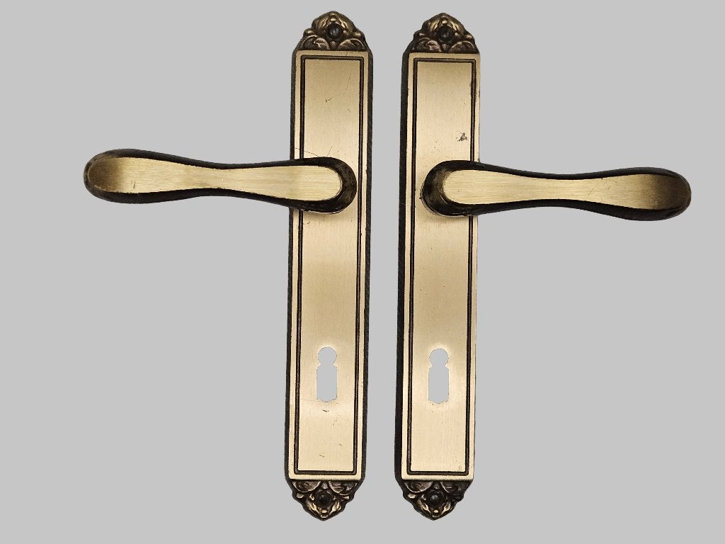 Setje vintage Bronskleurig Deurbeslag set nr.5, Ophalen of Verzenden
