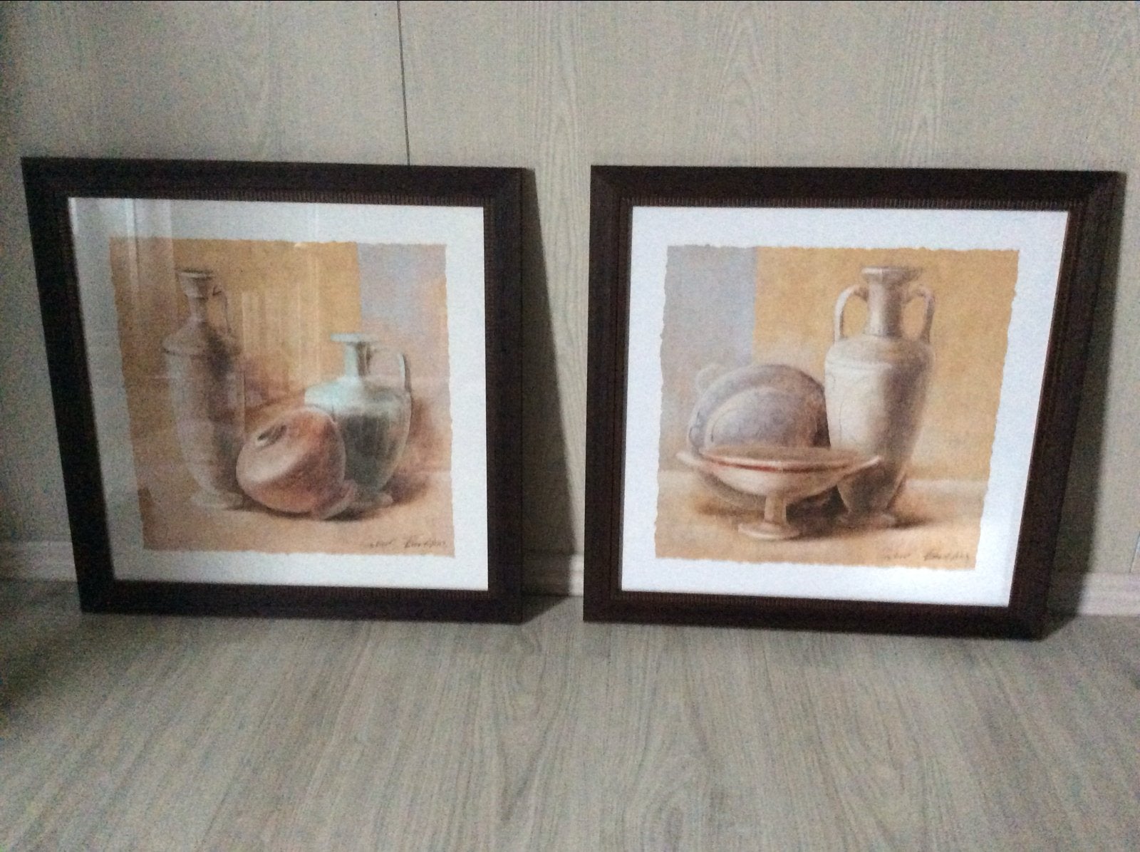 2 Houten Lijsten met Stilleven Prints 58x58 cm, Antiek en Kunst, Kunst | Schilderijen | Klassiek, Ophalen, Stilleven, Klassiek
