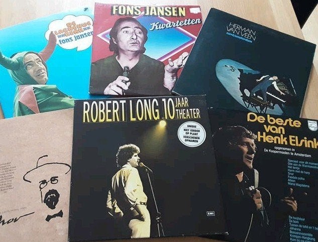 Diverse LP's: Fons Jansen, Herman van Veen, Robert Long, LP, Gebruikt, Cabaret of Kleinkunst, Ophalen of Verzenden