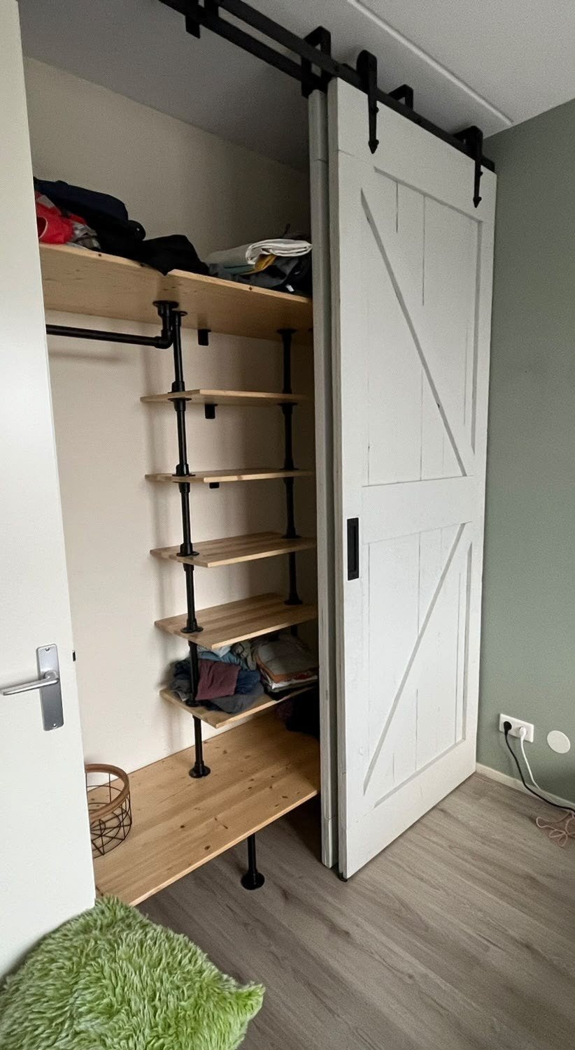 houten schuifdeuren 256x92cm, Ophalen, Gebruikt, 200 cm of meer, 50 tot 100 cm