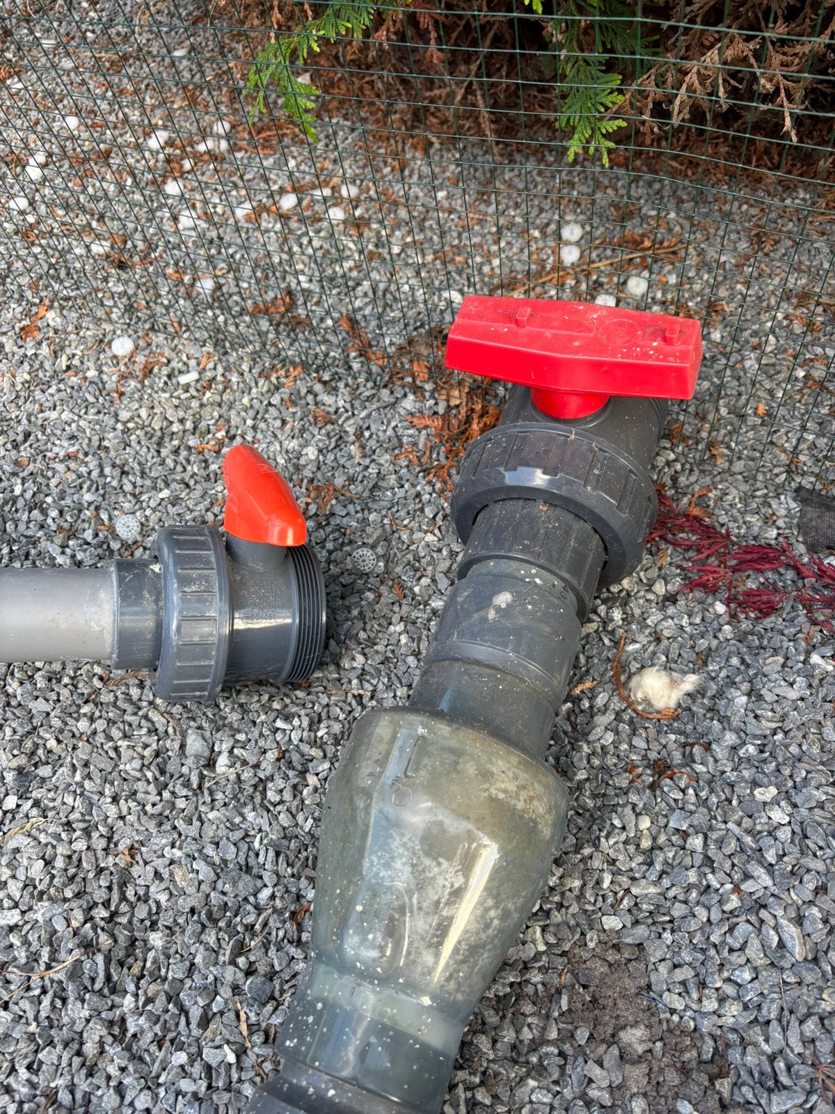 2 pvc kogelafsluiters 50 en 63 mm, Tuin en Terras, Ophalen, Gebruikt