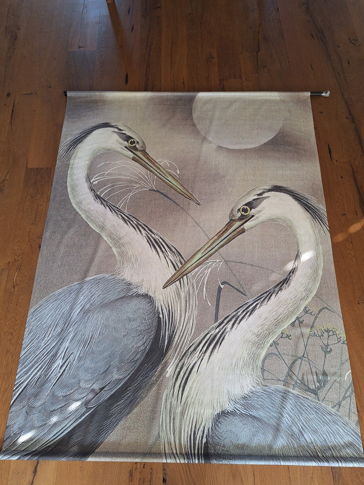 wanddoek blauwe reigers nieuw, Ophalen, Nieuw