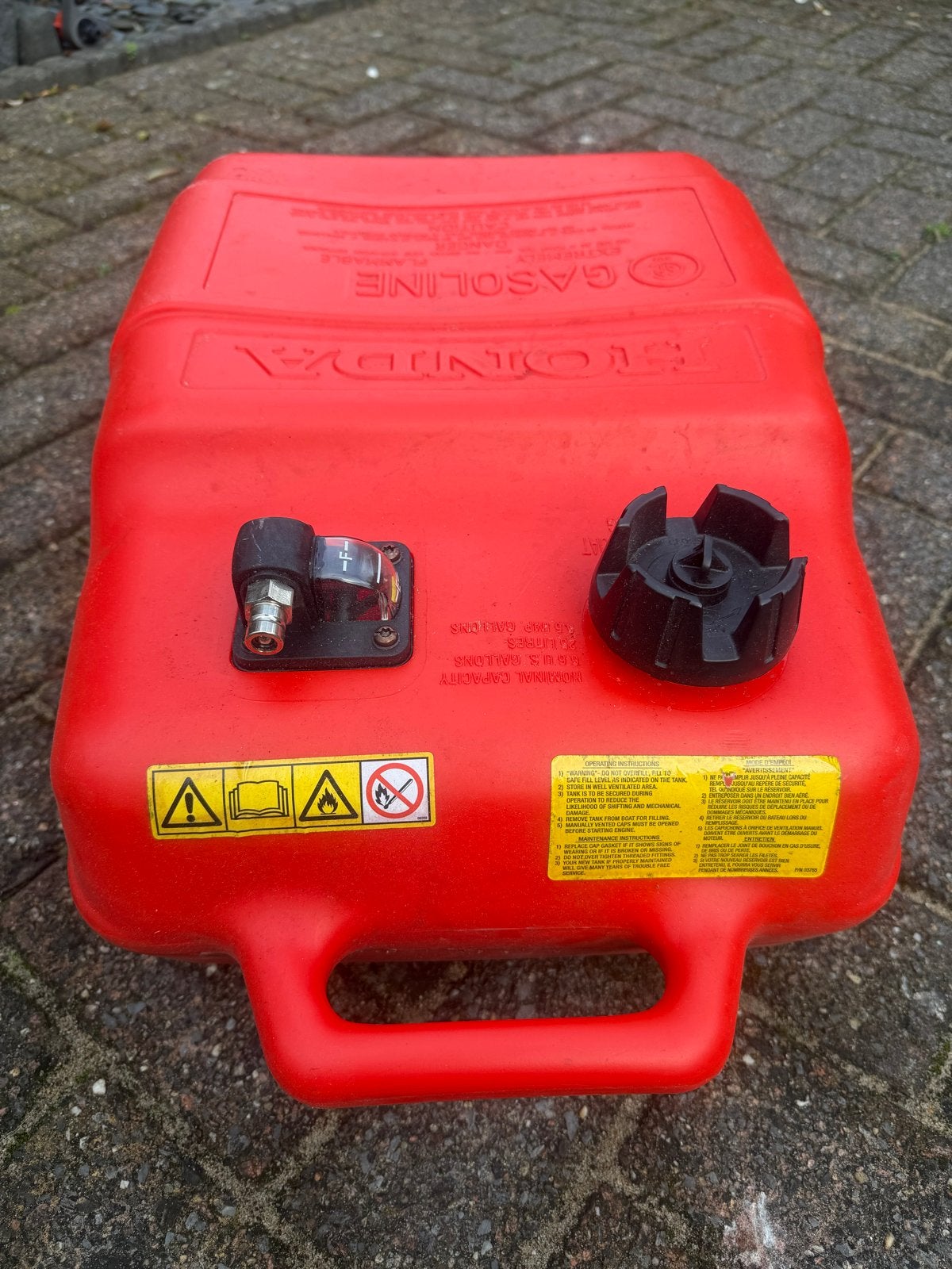 Honda draagbare benzinetank 25L met meter, Ophalen of Verzenden, Gebruikt, Motor en Techniek