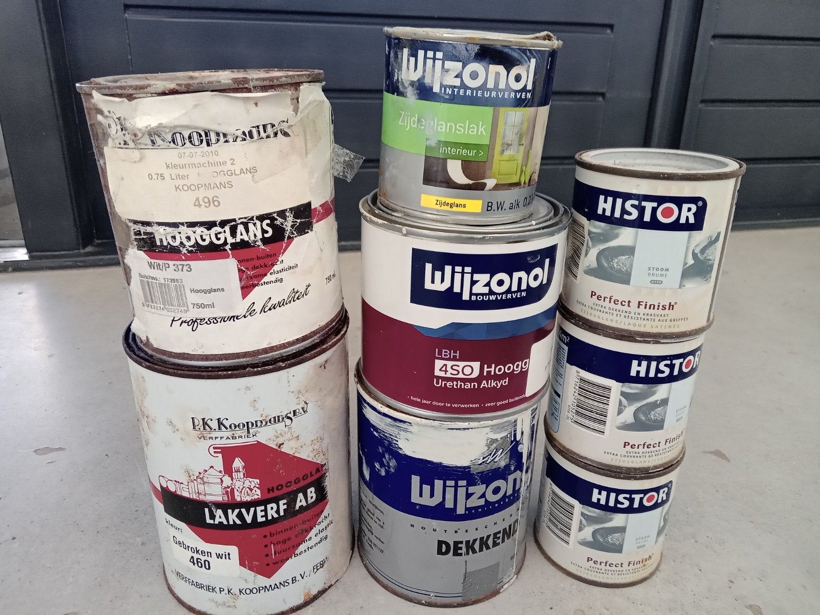 verfrestanten, bruin, rood, geel, blauw, Doe-het-zelf en Verbouw, Verf, Beits en Lak, Ophalen of Verzenden, Blauw