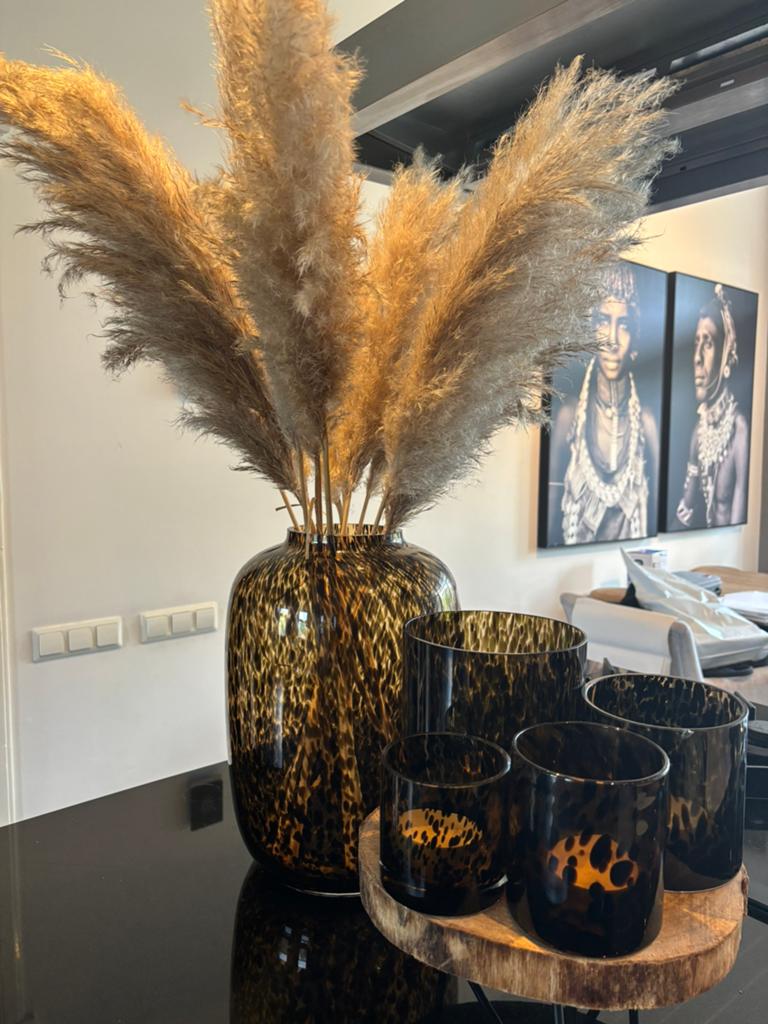 Set van vazen, Huis en Inrichting, Woonaccessoires | Vazen, Overige kleuren, Ophalen of Verzenden, Minder dan 50 cm, Glas