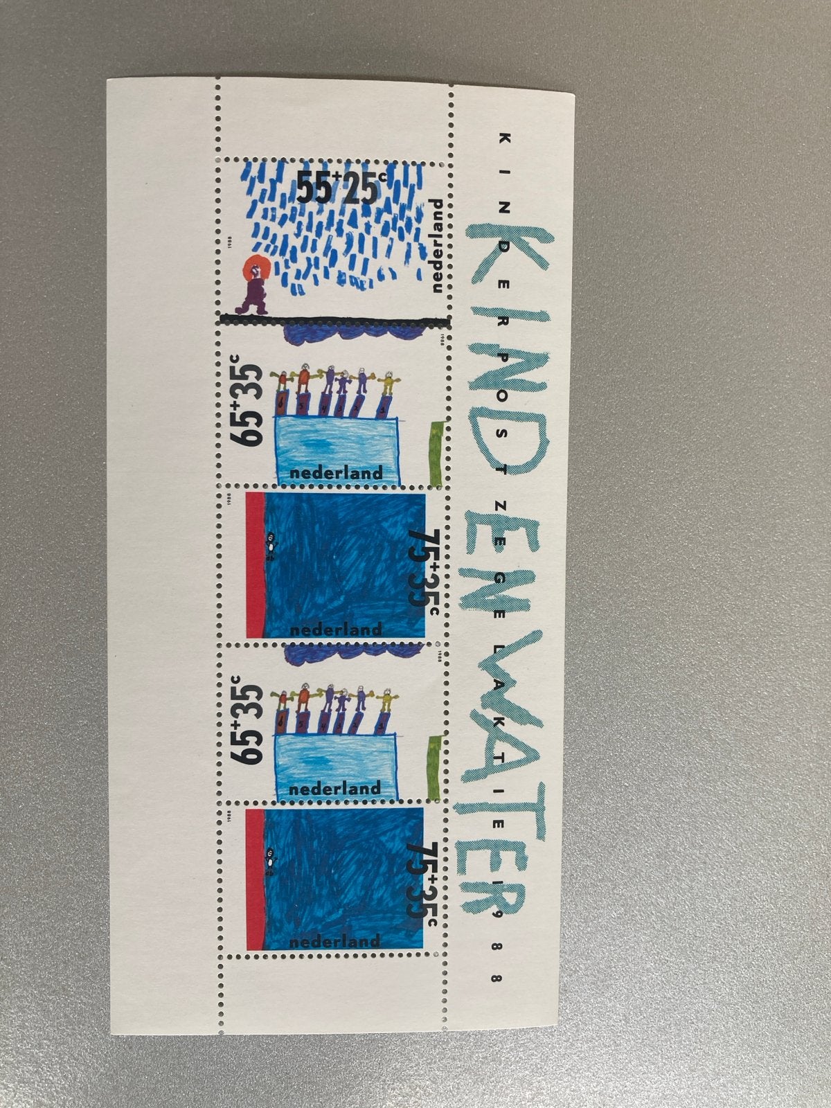 Kinderpostzegels 1988 - Kind en Water (strip van 5), Postzegels en Munten, Postzegels | Nederland, Ophalen of Verzenden, Na 1940