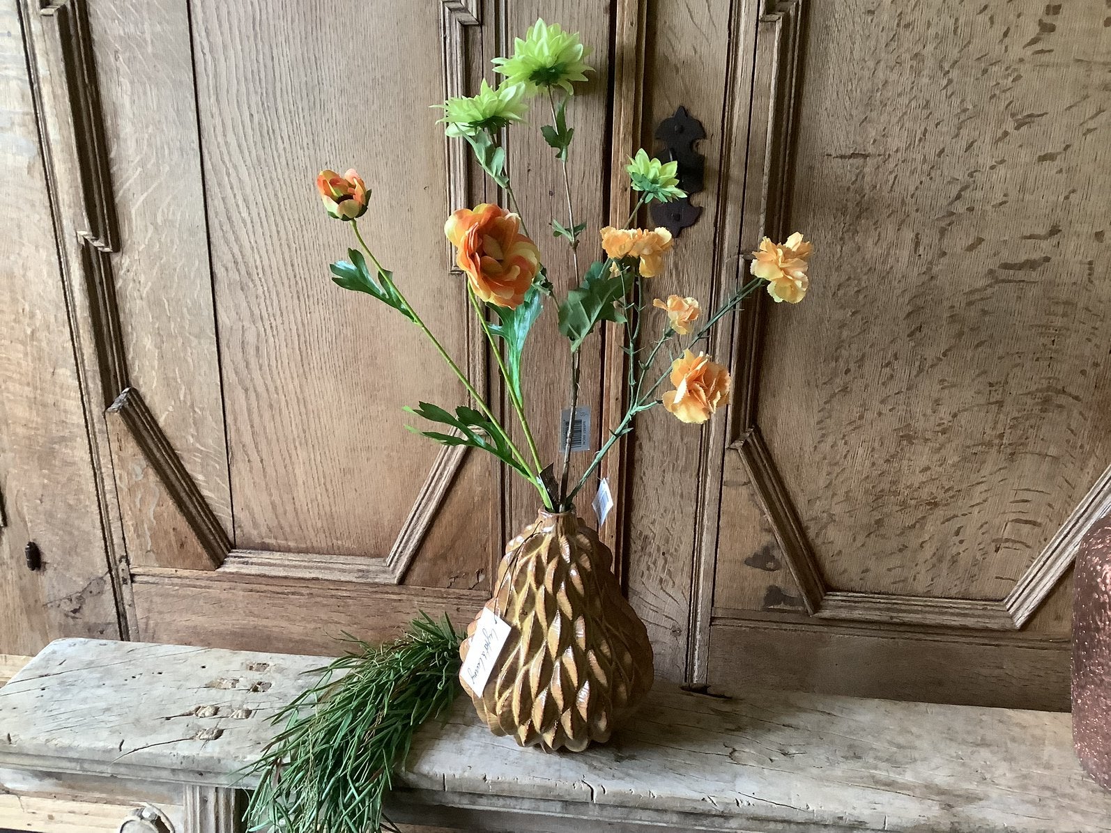 NIEUW mooie Light & Living vaas met 3 kunstbloemen, Ophalen of Verzenden, Nieuw