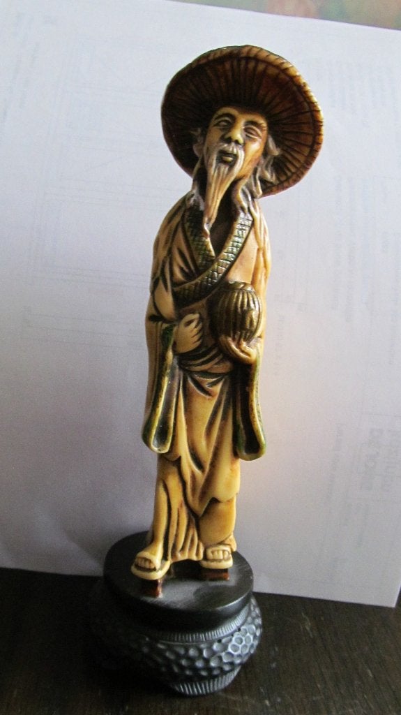 Oude Chinees op console., Antiek en Kunst, Ophalen, Beeld, 20 - 50 cm, Man