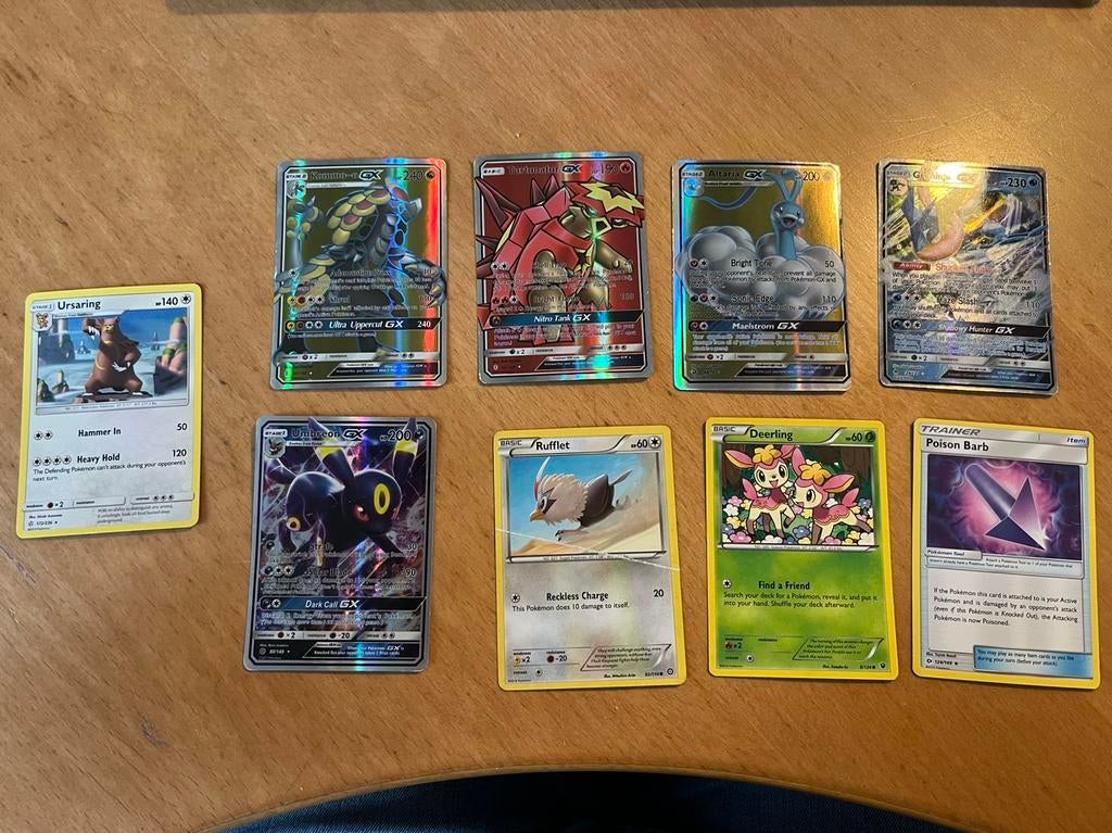 Setje pokemon kaarten oa GX, Ophalen of Verzenden, Zo goed als nieuw, Meerdere kaarten