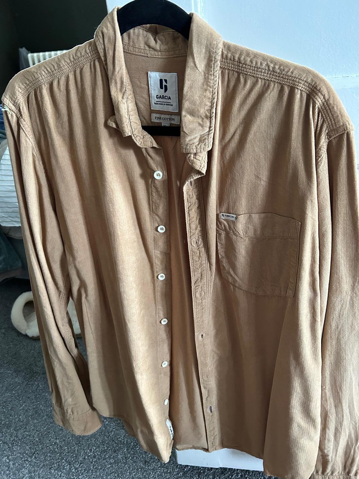 García Overhemd/Blouse XL - Fijn Katoen, Ophalen of Verzenden, Zo goed als nieuw, Bruin, Halswijdte 43/44 (XL)