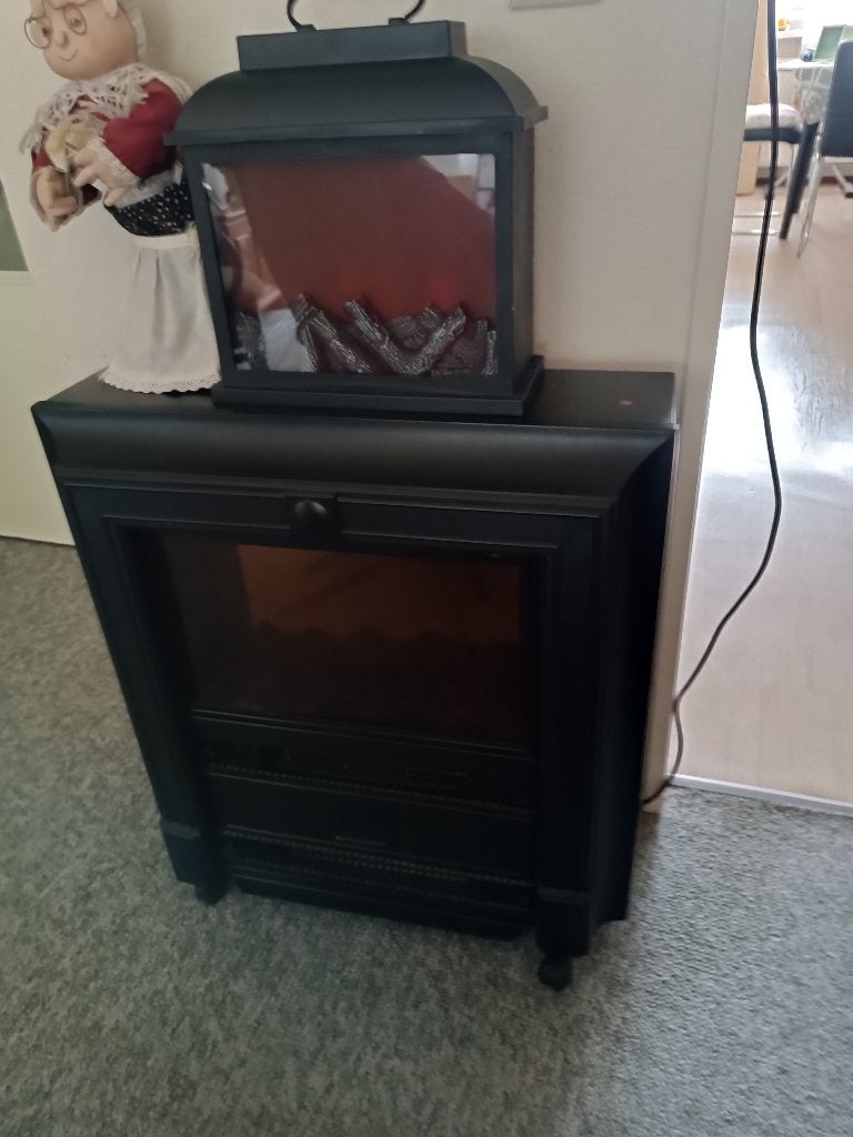 Sfeervolle elektrische haard met ombouw, Ophalen, Gebruikt, Vrijstaande haard, Elektrische haard