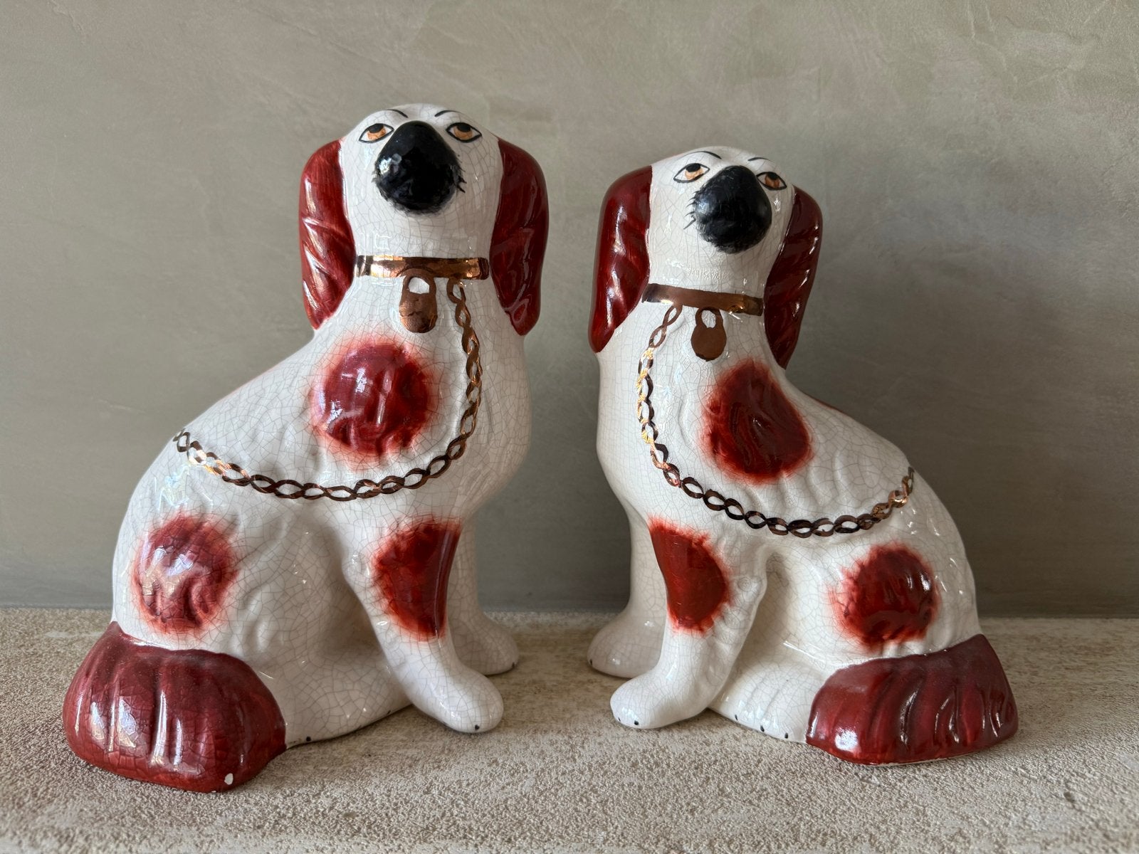 Vintage Staffordshire Honden Beeldjes - Periode 1940-1950, Ophalen of Verzenden