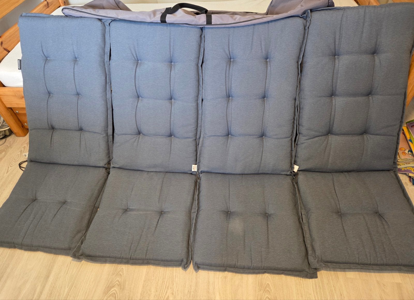 Tuinkussens hoog 50x123 Panama saffier blue met opbergtas, Tuin en Terras, Ophalen