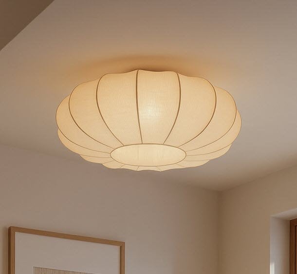 Plafondlamp beige/roze van Lindby, Huis en Inrichting, Overige stijlen, Textiel, Zo goed als nieuw, Plafondlamp