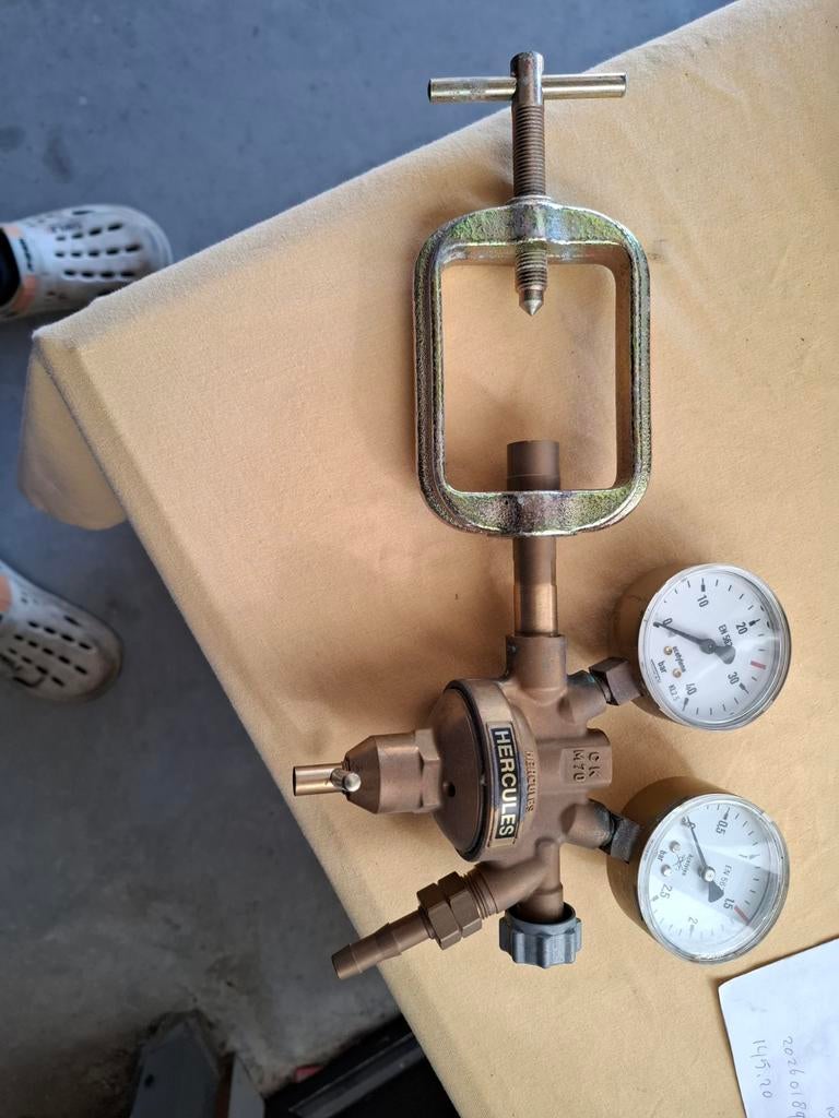 Hercules Drukregelaar met Manometers, Ophalen of Verzenden
