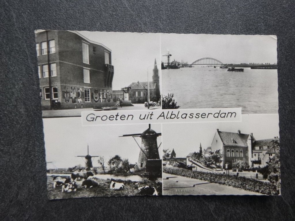 Alblasserdam, molen/brug 1967, Ophalen of Verzenden, 1960 tot 1980, Ongelopen, Noord-Brabant
