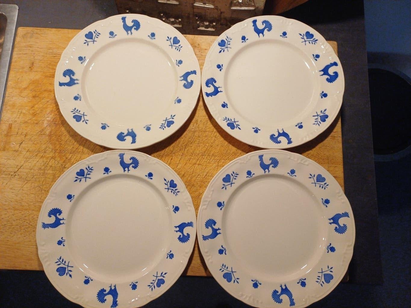 Mooie Diner Borden van Boch zeldzaam decor Haantje blauw, Verzenden