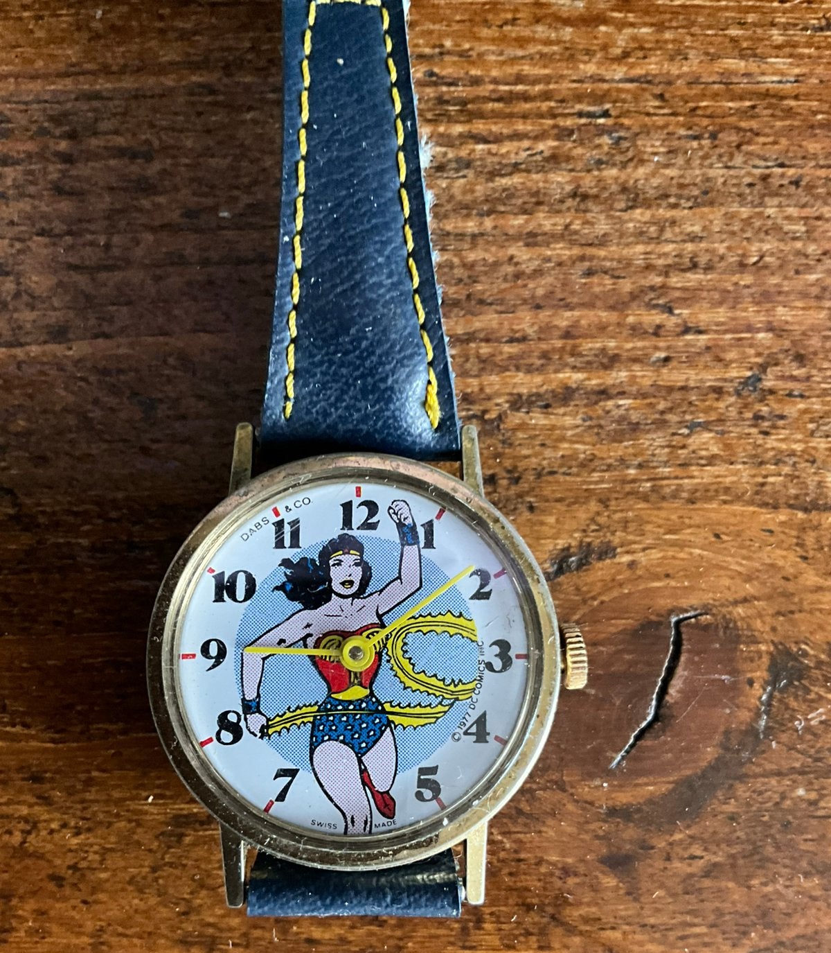 Vintage horloge Wonder Woman 1977 DC Comics Zwitsers uurwerk, Ophalen of Verzenden