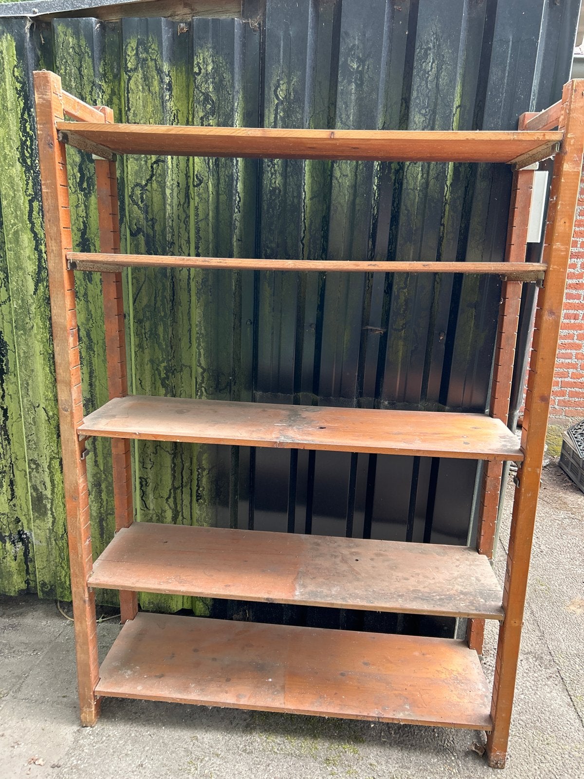Houten stellingrek met verstelbare planken - 180x125x40 cm, Huis en Inrichting, Kasten | Stellingkasten, Ophalen, Gebruikt
