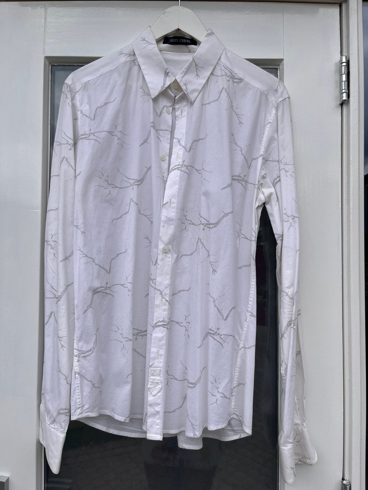 Overhemd hans ubbink wit beige xl, Ophalen of Verzenden, Zo goed als nieuw, Wit, Halswijdte 43/44 (XL)
