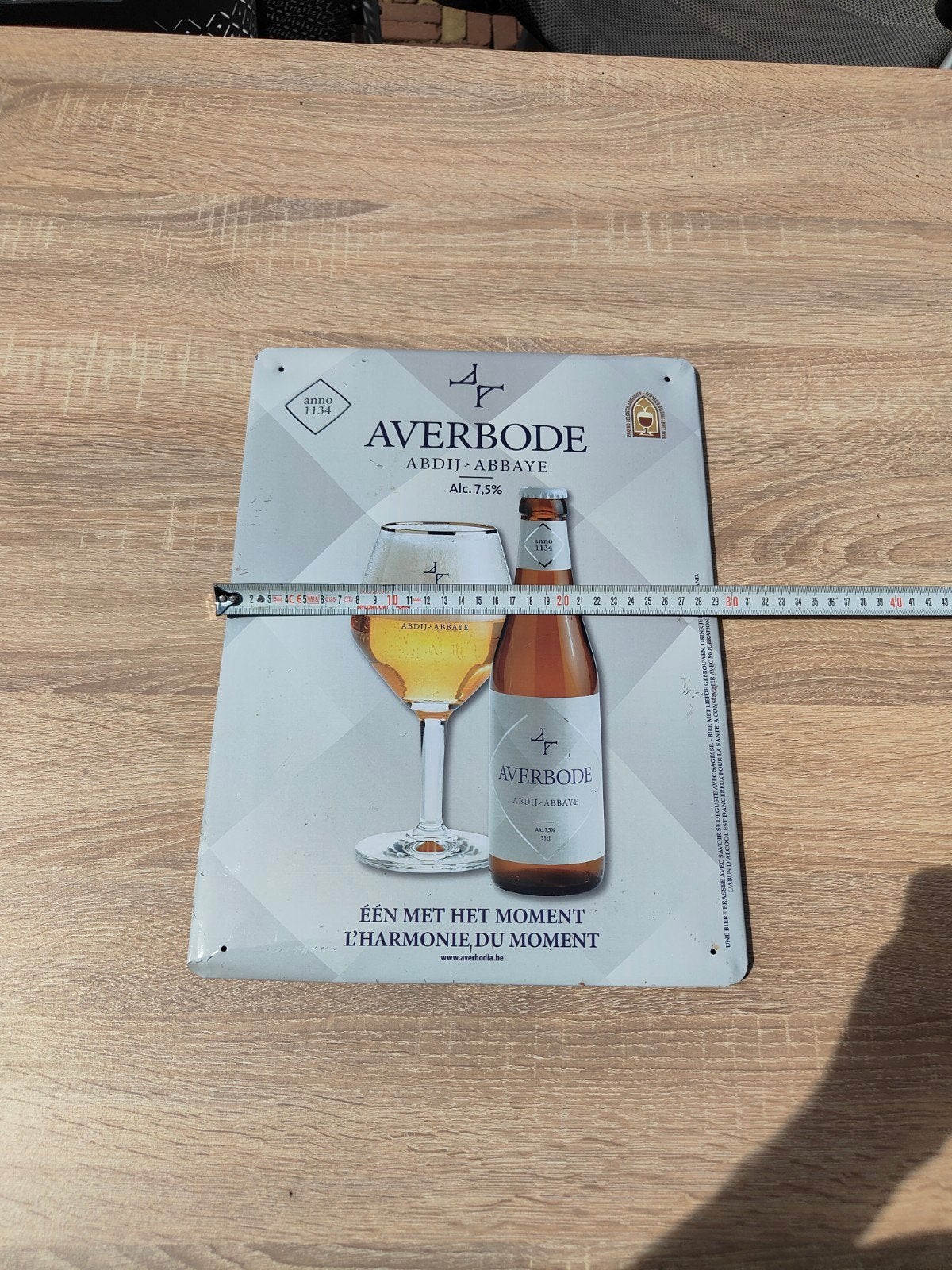Averbode Abdijbier Reclamebord - Vintage Look, Ophalen of Verzenden, Gebruikt, Reclamebord