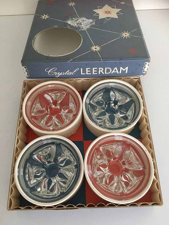 Vintage 4 Crystal Leerdam Kandelaars Floris Meydam - Nieuw, Ophalen of Verzenden, Kristal