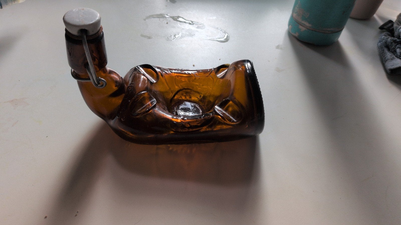 Asbak van bruine Grolsch beugelfles, Ophalen of Verzenden, Zo goed als nieuw, Overige typen, Grolsch