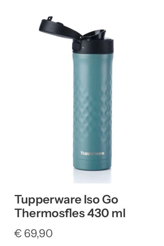 Tupperware Iso Go Thermosfles 430 ml - Splinternieuw, Overige kleuren, Nieuw, Ophalen of Verzenden, Drinkfles