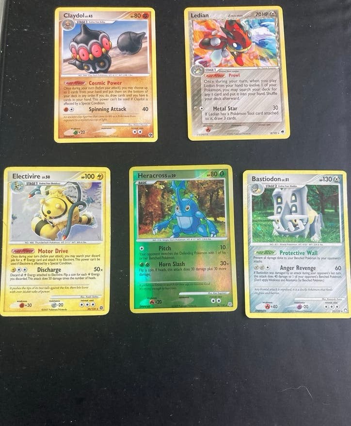 Pokémon : Claydol, Ledian, Electivire, Heracross, Bastidion, Ophalen of Verzenden, Gebruikt, Meerdere kaarten