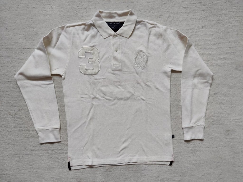 Scapa Sports polotrui off-white met cijfer 3 maat S, Wit, Ophalen of Verzenden, Zo goed als nieuw, Maat 46 (S) of kleiner