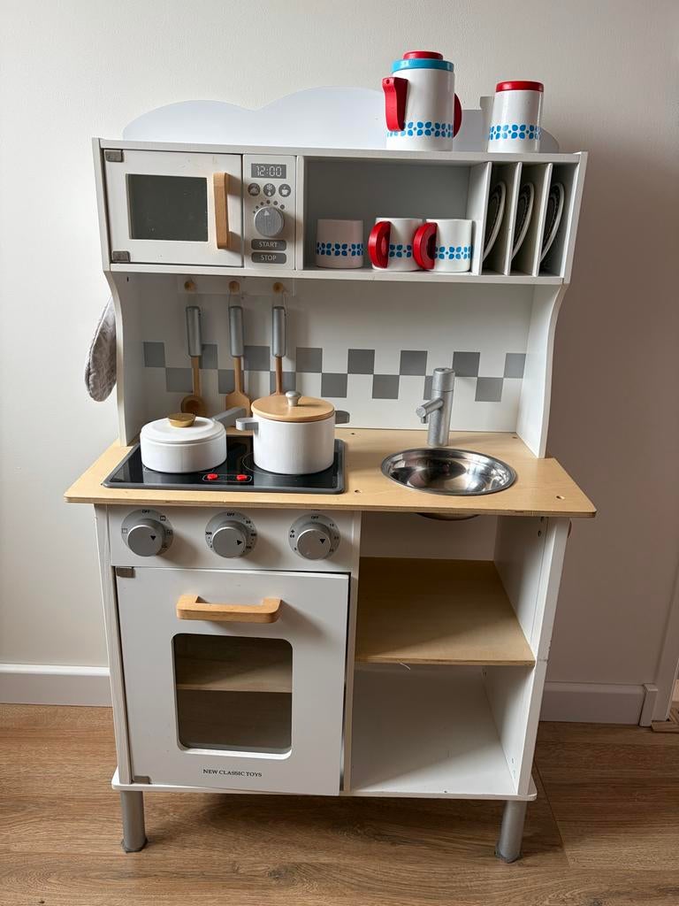 Houten speelkeuken met accessoires, Ophalen, Gebruikt, Hout, Speelkeuken