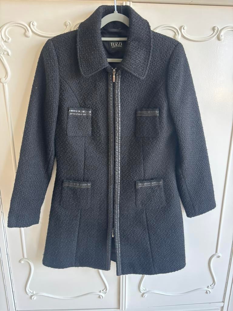 Nieuw zwart stoffen mantel jas merk Tuzzi maat 36, Ophalen of Verzenden, Nieuw, Maat 36 (S), Zwart