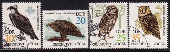 2270 – DDR Oost Duitsland michel 2702/2705 gestempeld  Uilen, Verzenden, DDR, Gestempeld