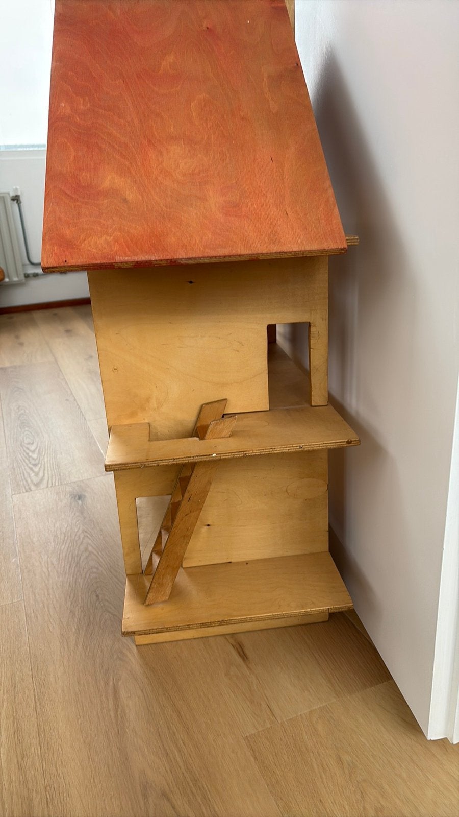 Poppenhuis met inboedel hout, Ophalen of Verzenden, Gebruikt, Overige typen