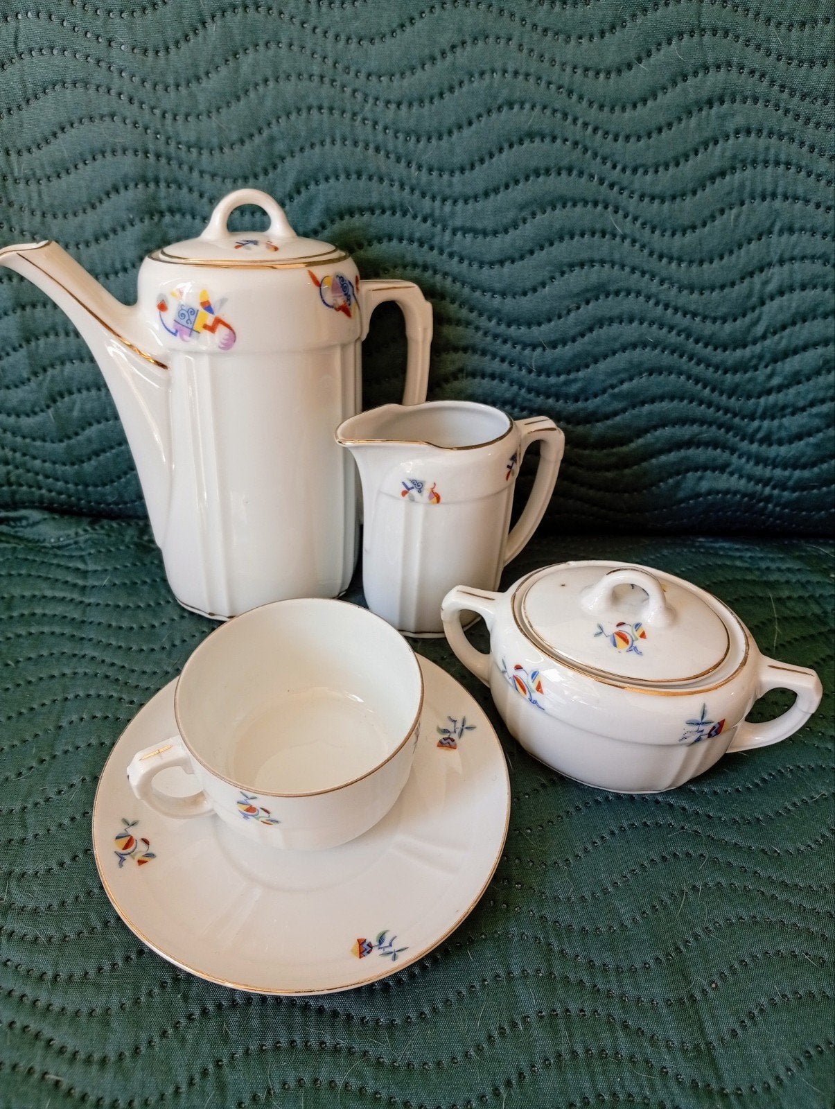 Mokka set D.F.EPIAG Tsjechië porselein., Ophalen of Verzenden
