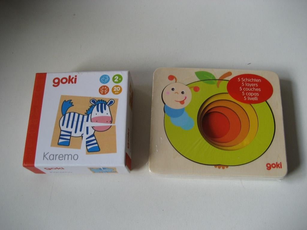 set goki puzzels hout nieuw en karton blokpuzzel, Ophalen of Verzenden, Nieuw
