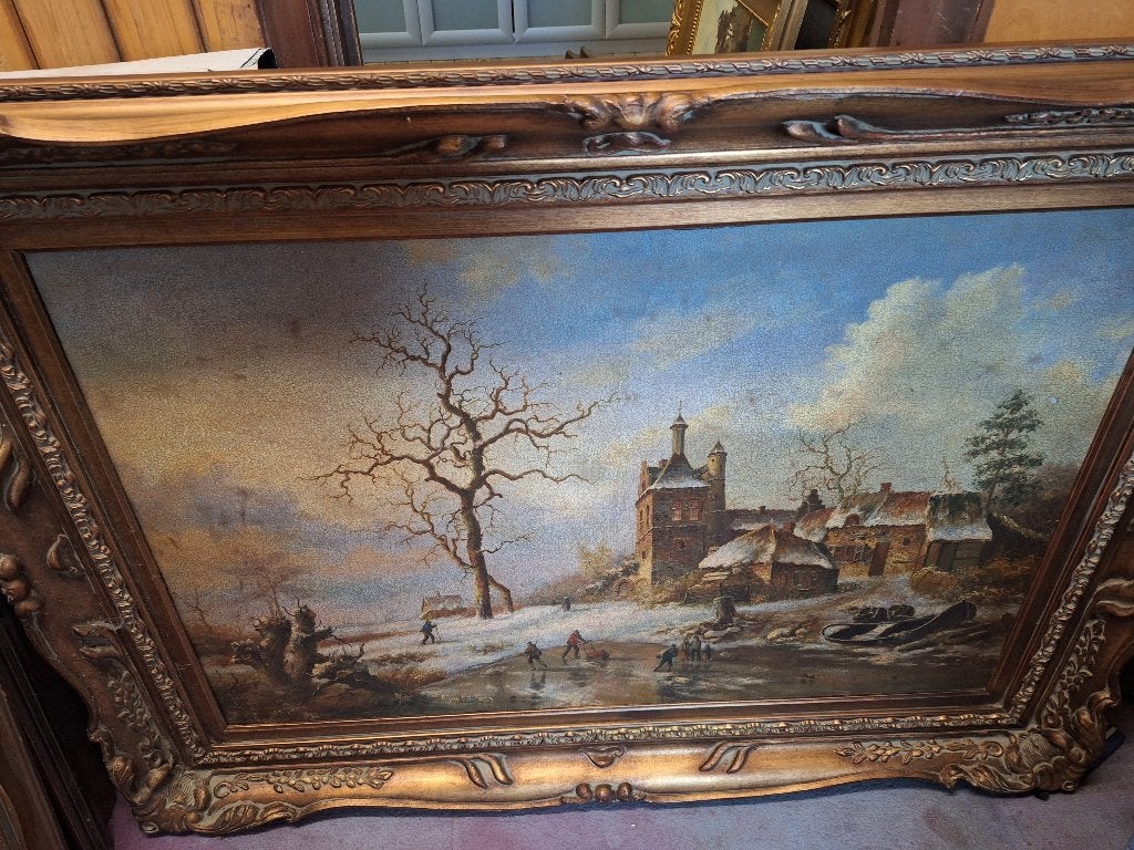 Schilderij, Doek, Oud hollands, Ophalen of Verzenden, Landschap
