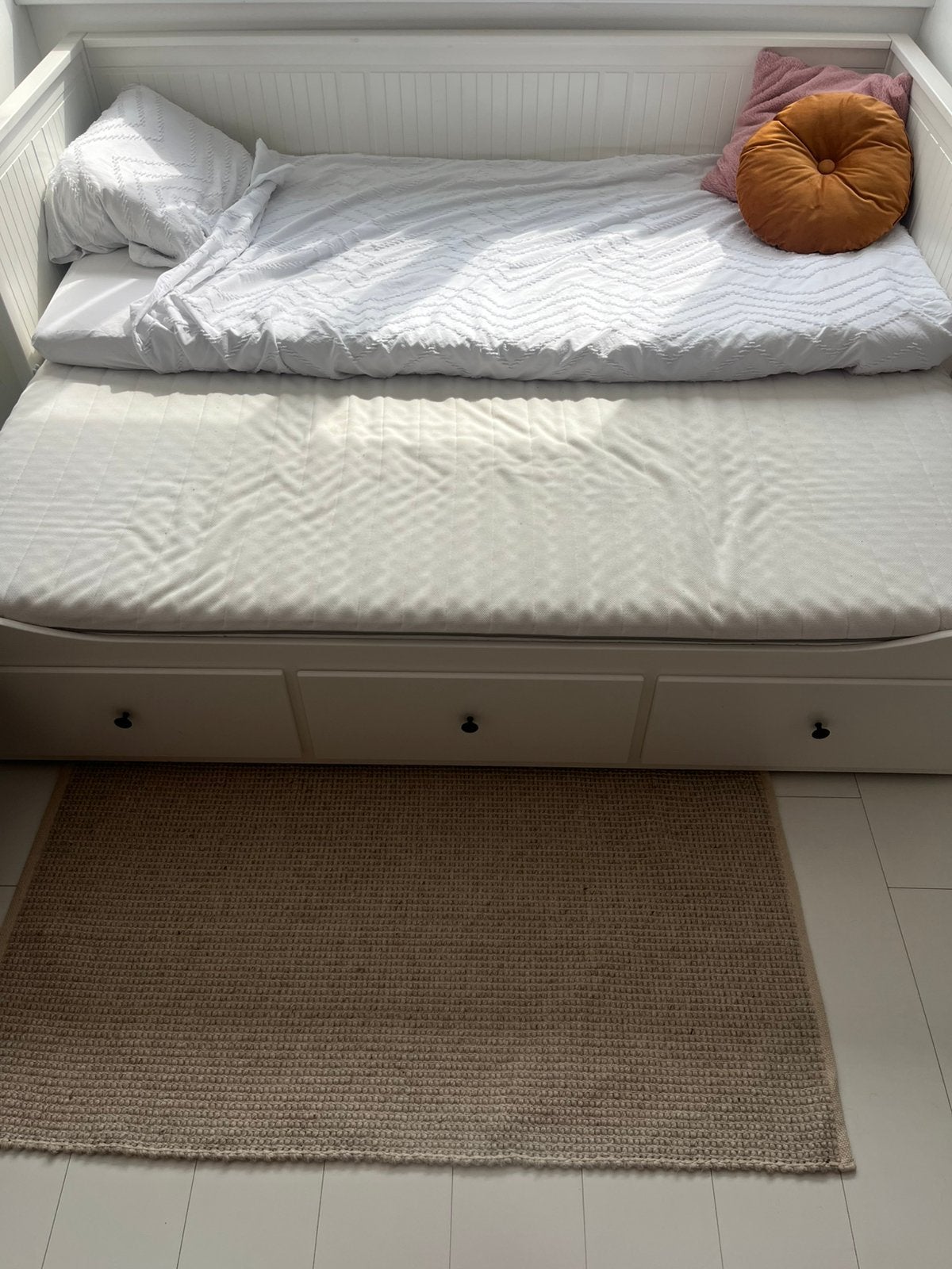 Ikea uitschuifbed, Ophalen, Eenpersoons, Wit, 80 cm