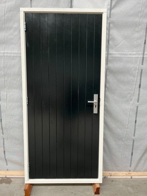 HARDHOUTEN KOZIJN met OPENSLAANDE BUITENDEUR, Ophalen, Deurkozijn, Nieuw, 150 tot 225 cm