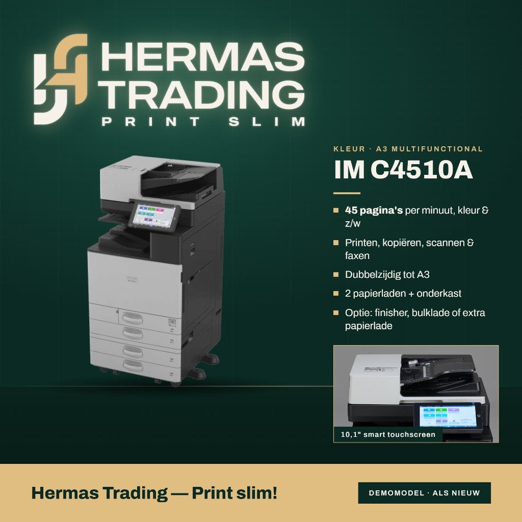 Ricoh IM C4510A – Professionele A3 Multifunctionele Printer, Ophalen, Ricoh Europe, Draadloos, Zo goed als nieuw