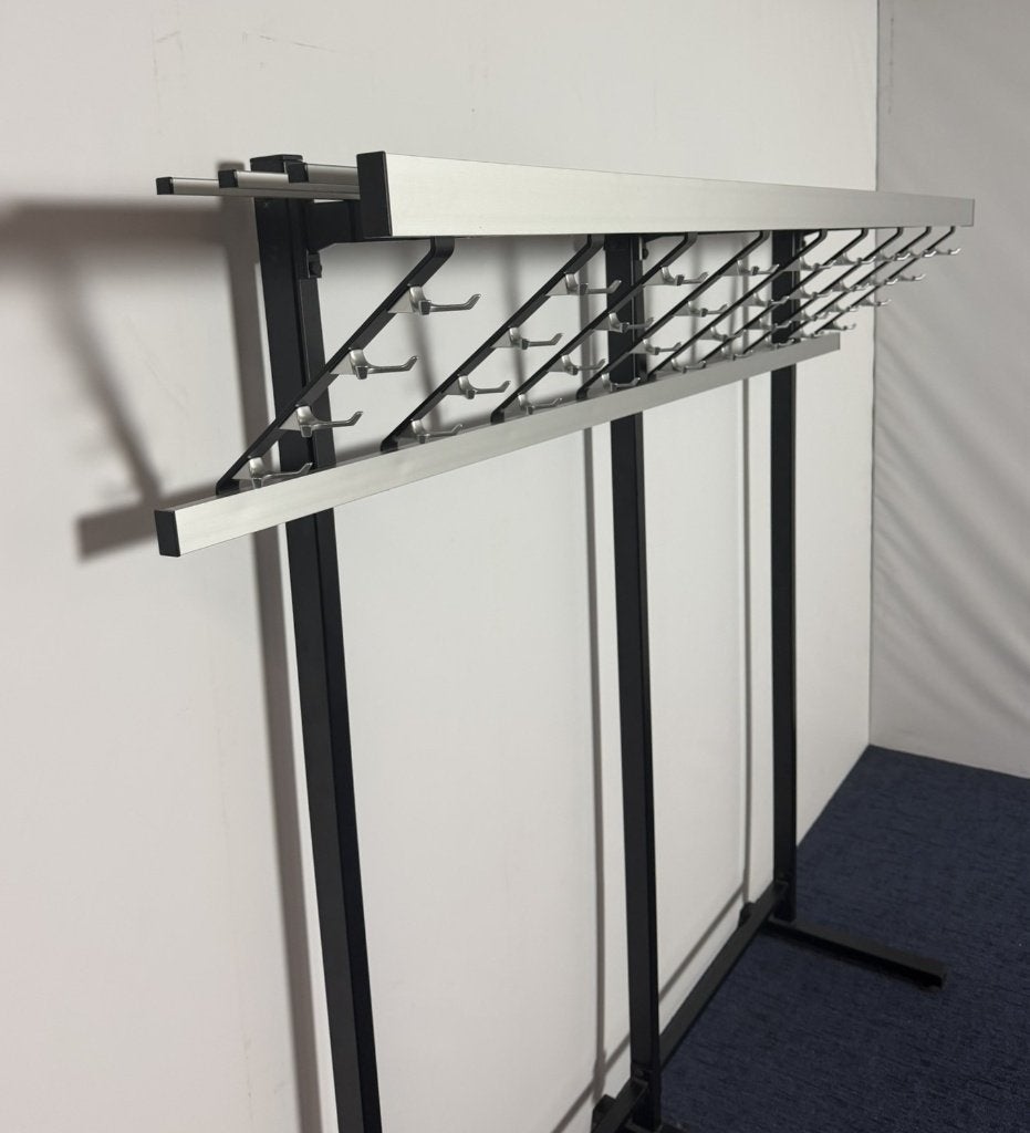 Staande kapstok, aluminium/zwart, H 177 x B 190 cm., Ophalen, Gebruikt, Metaal, Staande kapstok