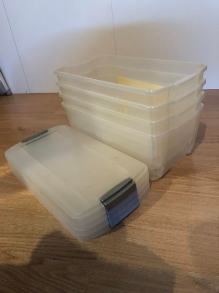 Curver opbergbakken voor dvd - cd 4 stuks, Huis en Inrichting, Woonaccessoires | Cd- en Dvd-rekken, Kunststof, Gebruikt, 75 tot 150 discs
