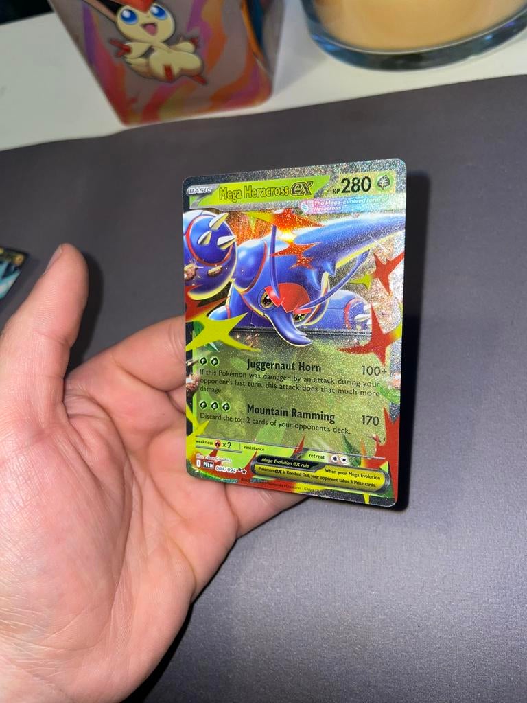 Pokemon - Mega Heracross ex 004/094 mint, Ophalen of Verzenden, Nieuw, Losse kaart, Foil