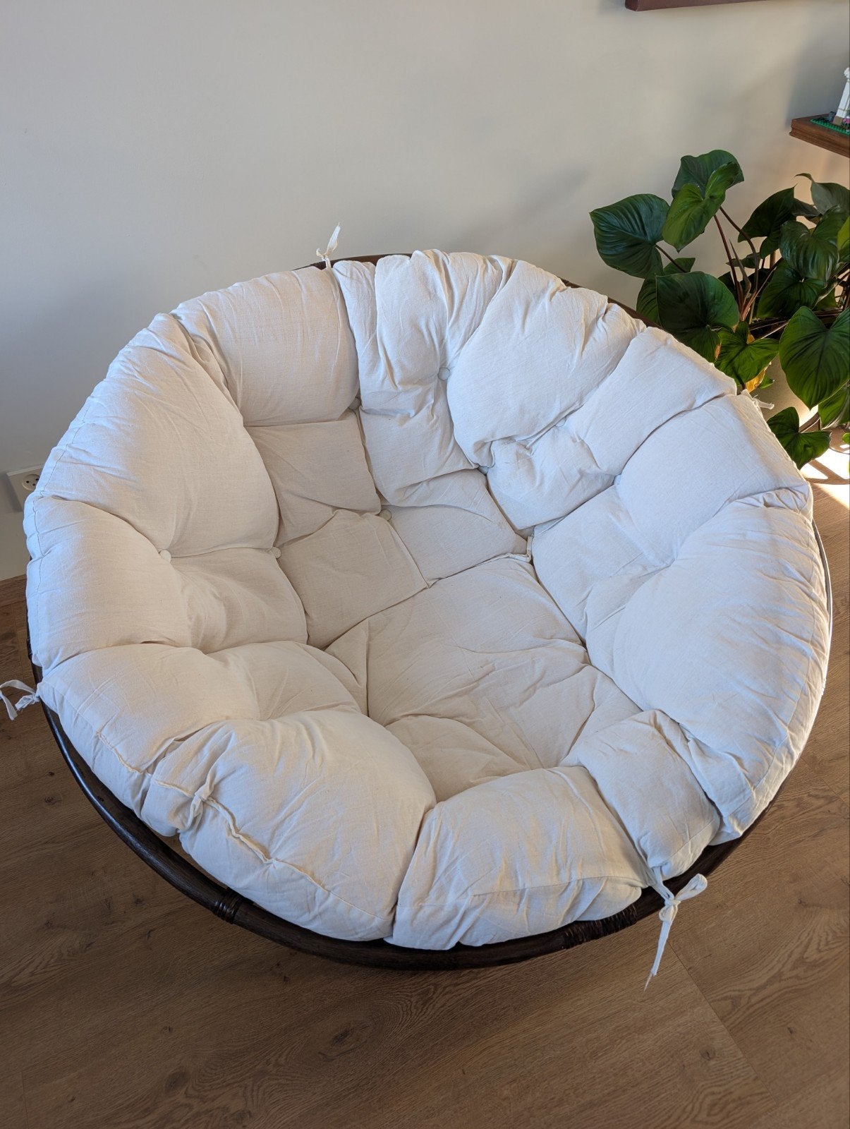 Donkerbruine Papasan stoel, Ophalen, Gebruikt, Bruin, Zitzakstoel