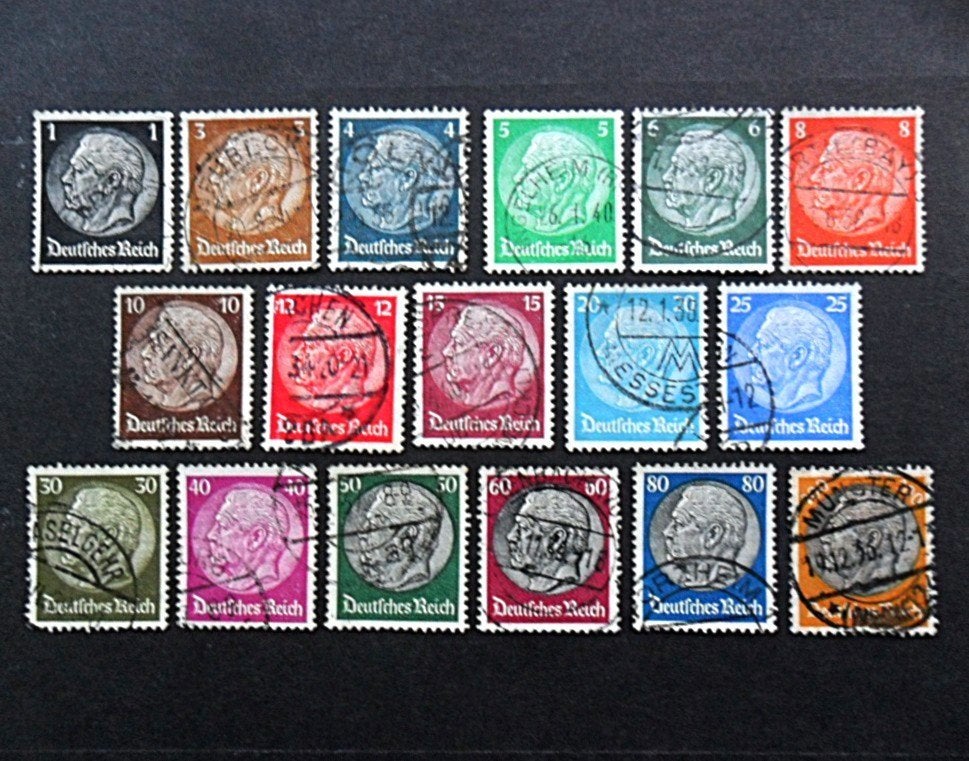 Reich : Mi-512-528 Paul von Hindenburg 1933 Wz. Hakenkreuze, Ophalen of Verzenden, Overige periodes, Gestempeld