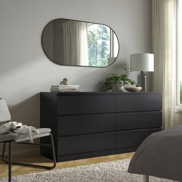 GEZOCHT: Ikea MALM ladekast zwartbruin met 6 lades, Ophalen, Gebruikt, 5 laden of meer, 150 tot 200 cm
